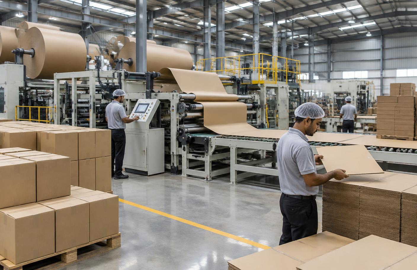 Representative visual of corrugated packaging manufacturing